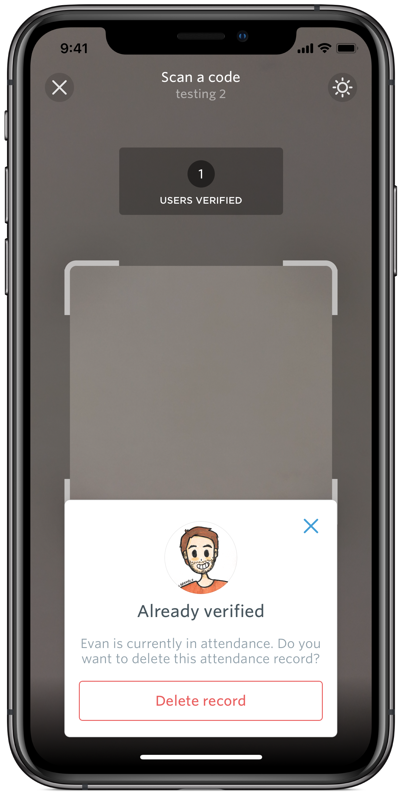 user already verified scan