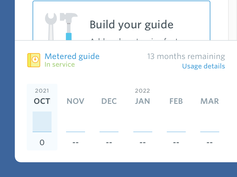 image
  showing a guide usage details chart